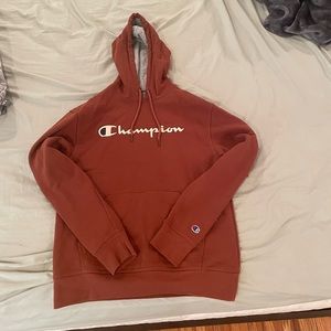 Champion pull over hoodie brown size medium unisex